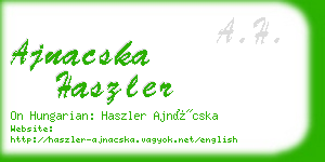 ajnacska haszler business card